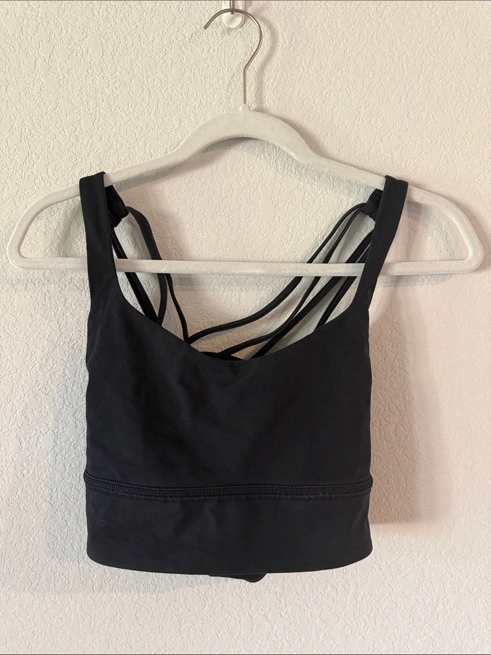 Lululemon Black Strappy Sports Bra Cropped Tank